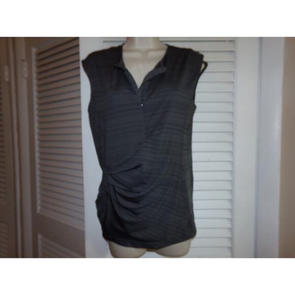 Athleta 1/2 zip ruched side yoga/running top Back key pocket‎ L - Picture 1 of 6